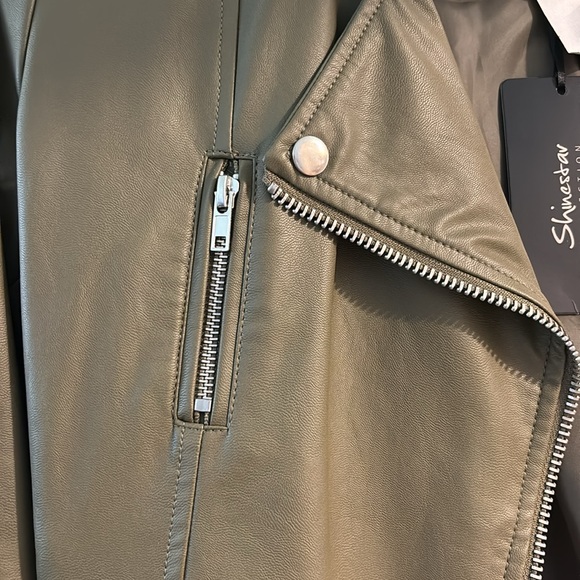 Olive green moto-style jacket - Picture 4 of 7